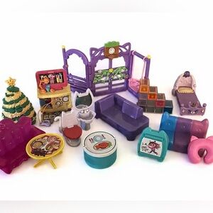 Gabby’s Dollhouse colorful furniture bed sofa outside swing toilet playset